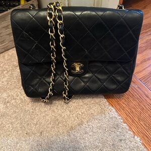 Black small square Chanel shoulder bag